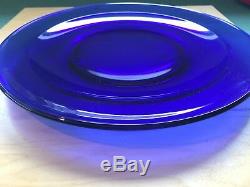 Vintage 1930s Cobalt Blue 10 Dinner Glass Plates Set of 4