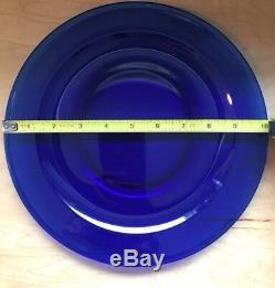 Vintage 1930s Cobalt Blue 10 Dinner Glass Plates Set of 4