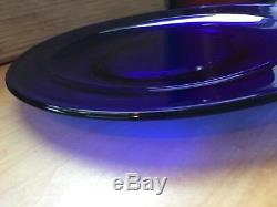 Vintage 1930s Cobalt Blue 10 Dinner Glass Plates Set of 4