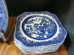 Vintage 32 Pieces of Johnson Bros. Willow Pattern China Dinner Bread Salad Plate