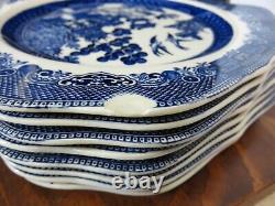 Vintage 32 Pieces of Johnson Bros. Willow Pattern China Dinner Bread Salad Plate