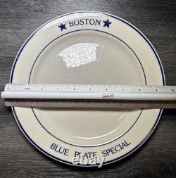 Vintage BOSTON BLUE STAR PLATE SPECIAL Homer Laughlin Restaurant Ware 9.5 Set 4