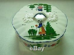Vintage Blue Ridge Southern Potteries French Peasant Round Candy Box With LID