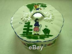 Vintage Blue Ridge Southern Potteries French Peasant Round Candy Box With LID
