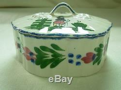 Vintage Blue Ridge Southern Potteries French Peasant Round Candy Box With LID