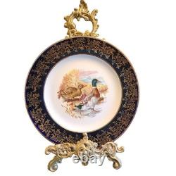 Vintage Brooks Brothers Game Birds Dinner Plates Set of 8 England Blue Holiday