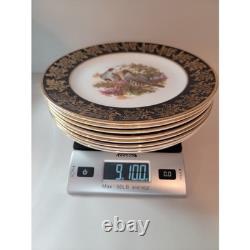 Vintage Brooks Brothers Game Birds Dinner Plates Set of 8 England Blue Holiday
