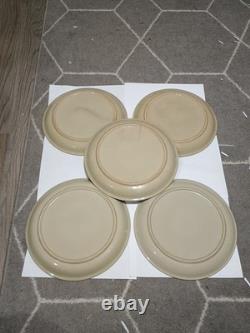 Vintage Celebrity Blue Medallion Plate Set Of 5 1970s Stoneware Cobalt