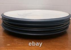 Vintage Denby Langley Spirit Blue Dinner Plate Set Of 4 England Retired Pattern