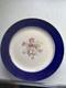 Vintage Dinner Plates French Saxon Cobalt And Gold Floral USA Set Of 7