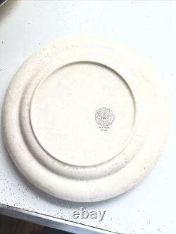 Vintage Dinner Plates French Saxon Cobalt And Gold Floral USA Set Of 7