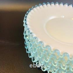 Vintage Fenton Aquacrest Plates Set of 6 milk glass plates 8 turquoise blue