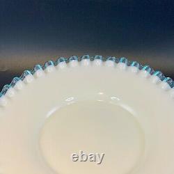 Vintage Fenton Aquacrest Plates Set of 6 milk glass plates 8 turquoise blue