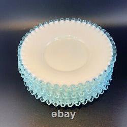 Vintage Fenton Aquacrest Plates Set of 6 milk glass plates 8 turquoise blue