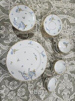 Vintage Haviland Montmery Forget Me Not Porcelain Dinnerware set 40pcs