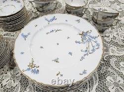 Vintage Haviland Montmery Forget Me Not Porcelain Dinnerware set 40pcs
