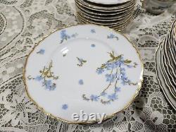 Vintage Haviland Montmery Forget Me Not Porcelain Dinnerware set 40pcs