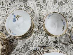 Vintage Haviland Montmery Forget Me Not Porcelain Dinnerware set 40pcs