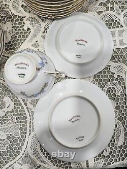 Vintage Haviland Montmery Forget Me Not Porcelain Dinnerware set 40pcs