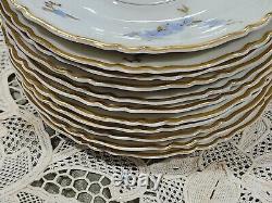 Vintage Haviland Montmery Forget Me Not Porcelain Dinnerware set 40pcs
