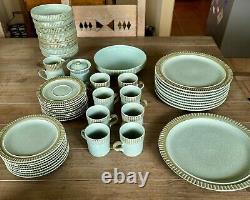 Vintage Kasuga Patio Blue 555, 8 place set, 46 pieces, Plates, Bowls, cups, more