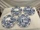 Vintage Lot 4 Luneville Studio France Winter Blue & White Dinner Plate, 10