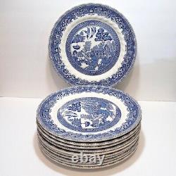 Vintage MYOTT MEAKIN Blue Willow 10 Dinner Plates Lot of 11 Made in England