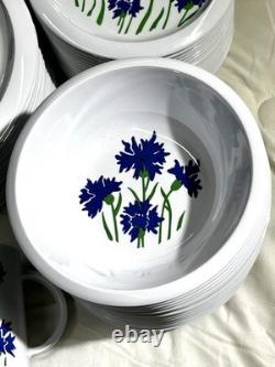 Vintage Melamine Cole & Mason Blue Cornflower England Dinnerware 90 Pieces