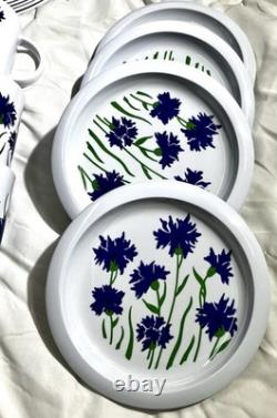 Vintage Melamine Cole & Mason Blue Cornflower England Dinnerware 90 Pieces