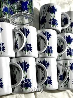Vintage Melamine Cole & Mason Blue Cornflower England Dinnerware 90 Pieces