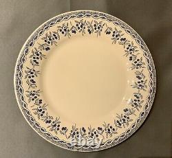 Vintage Moulin des Loups Faience'Blue Cherries' 7 each Dinner & Salad Plates