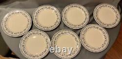 Vintage Moulin des Loups Faience'Blue Cherries' 7 each Dinner & Salad Plates