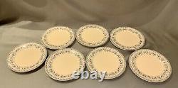 Vintage Moulin des Loups Faience'Blue Cherries' 7 each Dinner & Salad Plates