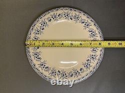 Vintage Moulin des Loups Faience'Blue Cherries' 7 each Dinner & Salad Plates