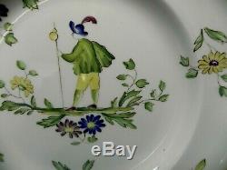 Vintage Moustiers by LONGCHAMP (France) Hand Painted Dinner Plate 10 1/4