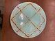 Vintage Pacific Pottery Dinner Plate #613 Blue with Orange Yellow Plaid Pattern CA