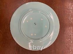 Vintage Pacific Pottery Dinner Plate #613 Blue with Orange Yellow Plaid Pattern CA