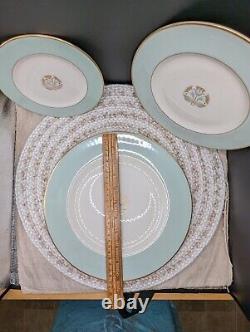 Vintage Pickard Malvern China 5 Piece Setting 1956 USA Tiffany Blue Rim 1005