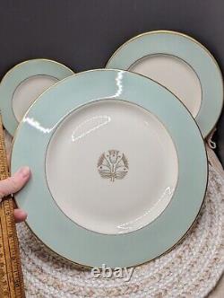 Vintage Pickard Malvern China 5 Piece Setting 1956 USA Tiffany Blue Rim 1005