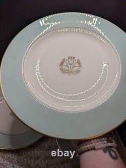 Vintage Pickard Malvern China 5 Piece Setting 1956 USA Tiffany Blue Rim 1005