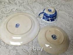 Vintage, Rare, Buffalo Pottery, 17-pc Blue Willow Tea Dinner Set for 4