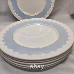 Vintage Rare Lot Of 6 Pcs Wedgwood Corinthian Blue Dinner plates 11