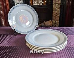 Vintage Richard Ginori White & Sky-Blue Dinner Plate Set of 5