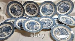Vintage Royal China Currier And Ives Lot Of (13) 12.25 Chop Dinner Plates