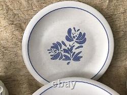 Vintage Set of 30 Pieces Pfaltzgraff Yorktowne Stoneware Dishes Blue Floral