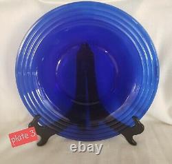 Vintage Set of 4 Cobalt Blue Bormioli Rocco Forum Saphir Dinner Plates 10 3/8