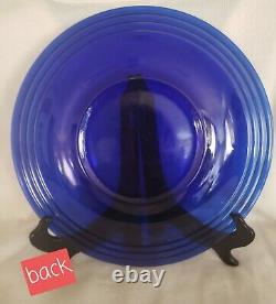 Vintage Set of 4 Cobalt Blue Bormioli Rocco Forum Saphir Dinner Plates 10 3/8