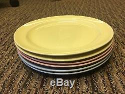 Vintage Set of 6 Lot LuRay Pastel 9 Dinner PLATES Pink Blue Yellow Rare Taylor