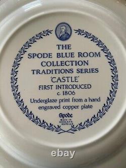 Vintage Spode Blue Room Col Set Of 6 Traditions Porcelain Plates 10 1/2 And Box