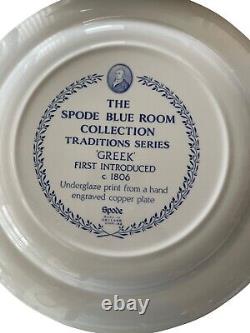 Vintage Spode Blue Room Col Set Of 6 Traditions Porcelain Plates 10 1/2 And Box